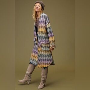 Pilcro Geo Sweater Coat Medium